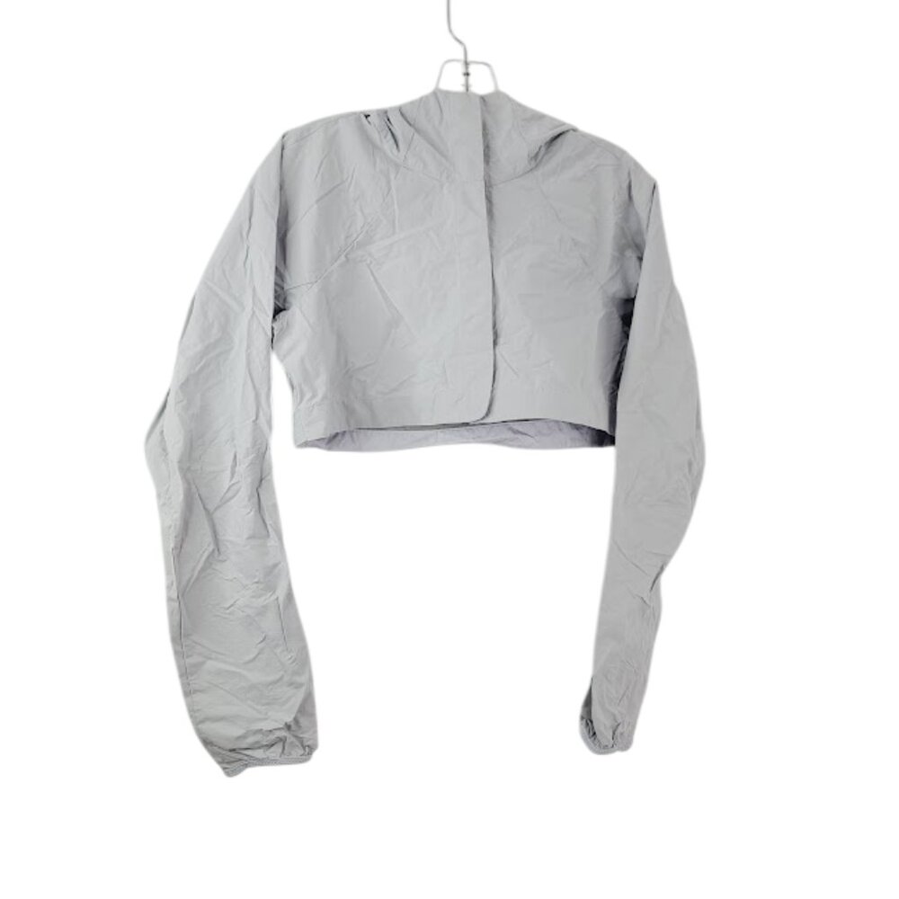 Unbranded Women's Gray Long‎ Sleeve Shell Super Cropped Jacket Size S